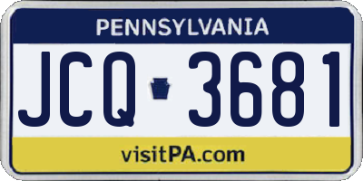 PA license plate JCQ3681