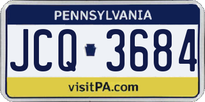 PA license plate JCQ3684