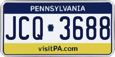 PA license plate JCQ3688