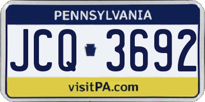 PA license plate JCQ3692