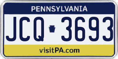 PA license plate JCQ3693