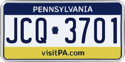 PA license plate JCQ3701