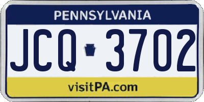 PA license plate JCQ3702