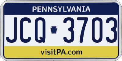 PA license plate JCQ3703