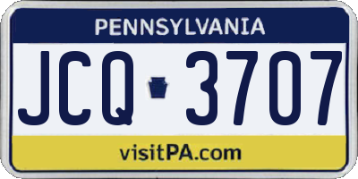 PA license plate JCQ3707