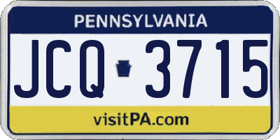 PA license plate JCQ3715