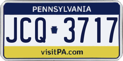 PA license plate JCQ3717