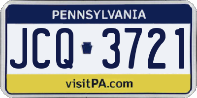 PA license plate JCQ3721