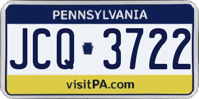 PA license plate JCQ3722