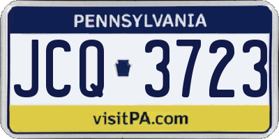 PA license plate JCQ3723