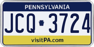 PA license plate JCQ3724