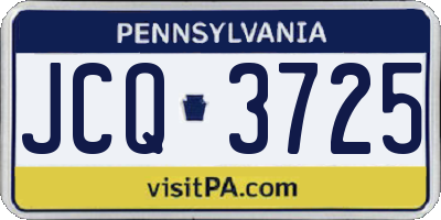 PA license plate JCQ3725