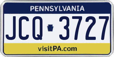 PA license plate JCQ3727