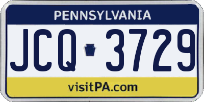 PA license plate JCQ3729