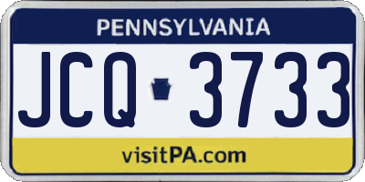 PA license plate JCQ3733