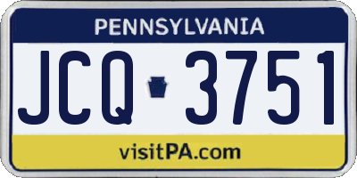 PA license plate JCQ3751
