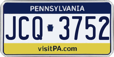 PA license plate JCQ3752