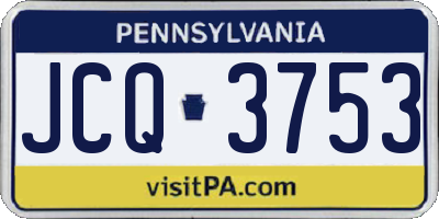 PA license plate JCQ3753