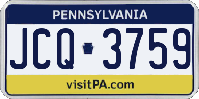 PA license plate JCQ3759