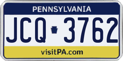 PA license plate JCQ3762
