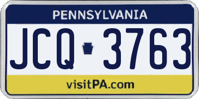 PA license plate JCQ3763