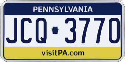 PA license plate JCQ3770