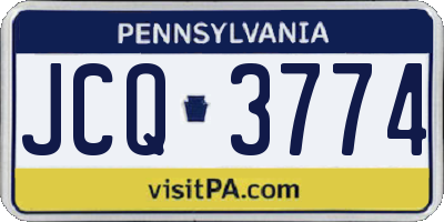 PA license plate JCQ3774
