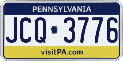 PA license plate JCQ3776