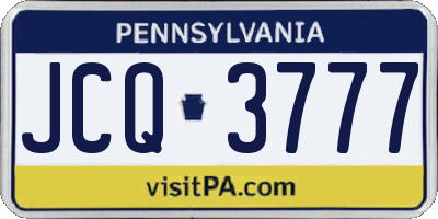 PA license plate JCQ3777