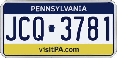 PA license plate JCQ3781