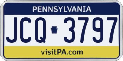 PA license plate JCQ3797