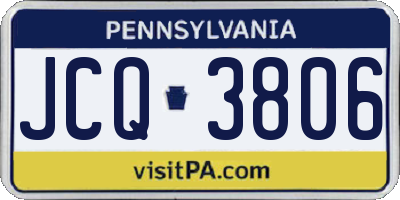 PA license plate JCQ3806
