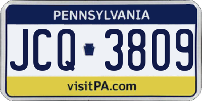 PA license plate JCQ3809