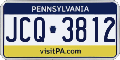 PA license plate JCQ3812