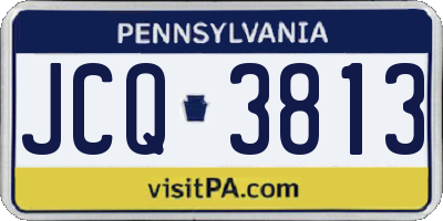 PA license plate JCQ3813