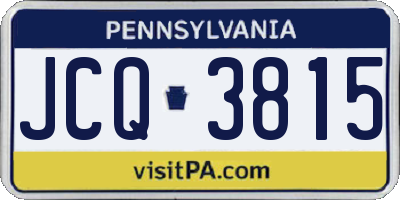 PA license plate JCQ3815