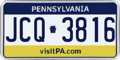 PA license plate JCQ3816