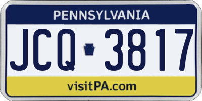 PA license plate JCQ3817