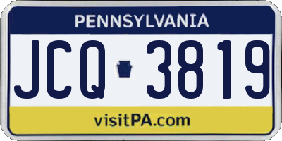 PA license plate JCQ3819
