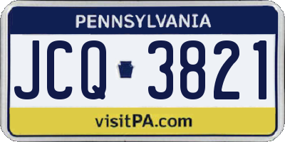 PA license plate JCQ3821