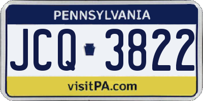 PA license plate JCQ3822