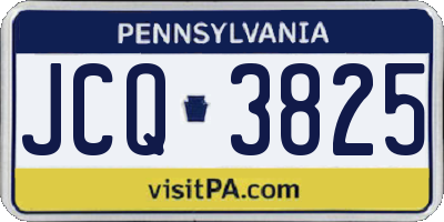 PA license plate JCQ3825