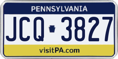 PA license plate JCQ3827