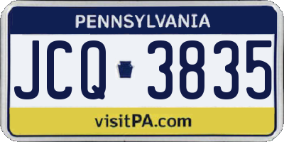 PA license plate JCQ3835