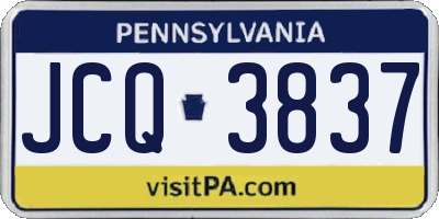 PA license plate JCQ3837