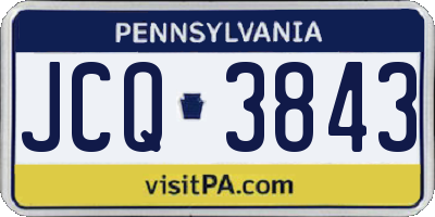 PA license plate JCQ3843