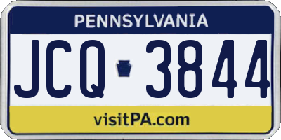 PA license plate JCQ3844
