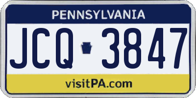 PA license plate JCQ3847