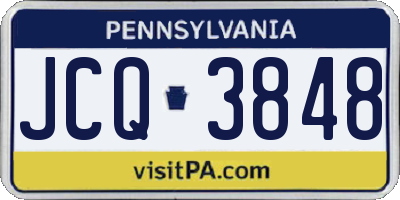 PA license plate JCQ3848