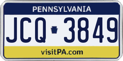 PA license plate JCQ3849